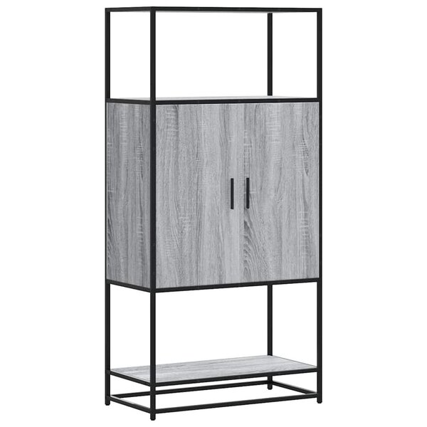 vidaXL Buffet haut sonoma gris 68x35x139 cm bois d'ingénierie et métal