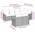 vidaXL Ensemble de canapé de jardin Gris polyrotin