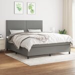 vidaXL Sommier à lattes de lit avec matelas Gris foncé 180x200cm Tissu