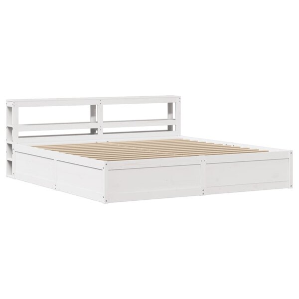vidaXL Cadre de lit et tête de lit blanc 180x200 cm bois de pin massif