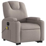 vidaXL Fauteuil inclinable de massage électrique Taupe Tissu