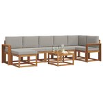 vidaXL Ensemble de canapés d'extérieur 8 pc Gris Naturel et Clair