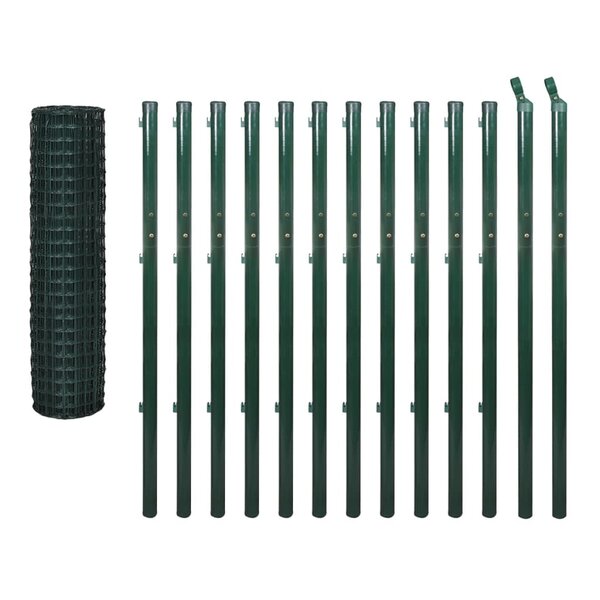 vidaXL Clôture Euro Acier 25 x 1 7 m Vert