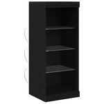vidaXL Buffet avec lumières LED Chêne noir 41x37x100 cm