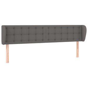 vidaXL Tête de lit avec oreilles Gris 163x23x78/88 cm Similicuir