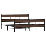 vidaXL Cadre de lit en métal sans matelas chêne marron 193x203 cm