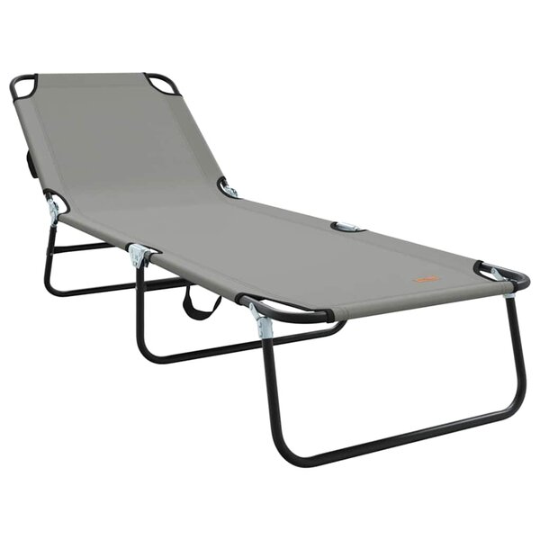 vidaXL Chaise longue pliante 1-personne Gris 56 x 189 x 87 cm tissu