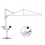 vidaXL Parasol de jardin en porte-à-faux avec mât en aluminium noir