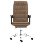 Chaise fauteuil siège pivotante de inclinable de bureau informatique étude tissu brun 02_0024259