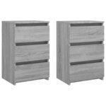 vidaXL Tables de chevet 2 Pièces Sonoma gris 40x35x62 5cm Bois ingénierie