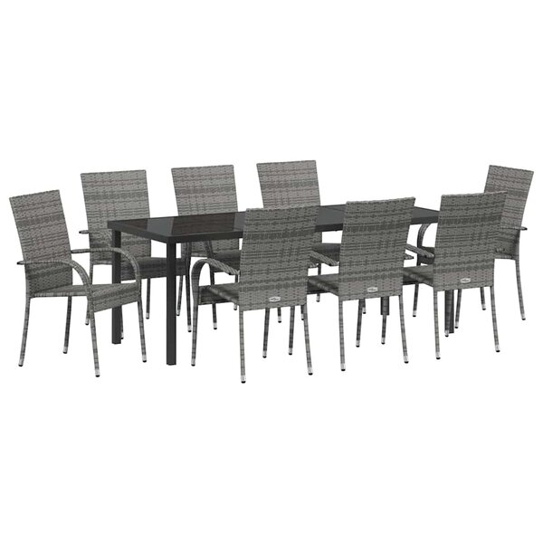 vidaXL Ensemble de salle à manger pour jardin 5 Pièces Gris