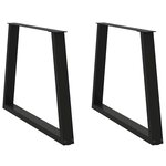vidaXL Pieds de table à manger en forme de V 2 pièces Noir 90 x (72-73 3) cm Acier
