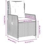 Ensemble salle à manger jardin 7 pièces beige en rotin vidaXL