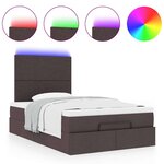 vidaXL Cadre de lit ottoman avec matelas marron foncé 120x200 cm tissu