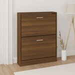 vidaXL Armoire à chaussures Chêne marron 59x17x81 cm Bois d'ingénierie