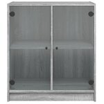 vidaXL Armoire latérale avec portes en verre sonoma gris 68x37x75 5 cm