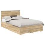 vidaXL Cadre de lit Chêne Sonoma 135 x 190 cm Bois d'ingénierie