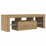 vidaXL Meuble TV avec lumières LED chêne artisanal bois d'ingénierie
