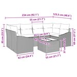 vidaXL Ensemble de Sofa de Jardin 7 Pièces avec Coussins Rattan Noir