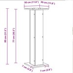 vidaXL Support de Plante 2 Pièces Chêne noir 30 x 30 x 80 cm