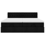 VidaXL Cadre de lit ottoman avec matelas noir 200x200cm tissu