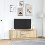 vidaXL Meuble TV avec lumières LED chêne sonoma 160 5x41x50 cm
