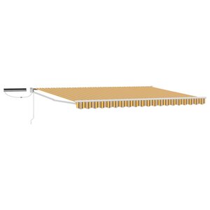 vidaXL Auvent rétractable électrique Jaune  Gris et Blanc 4 5 × 3 m