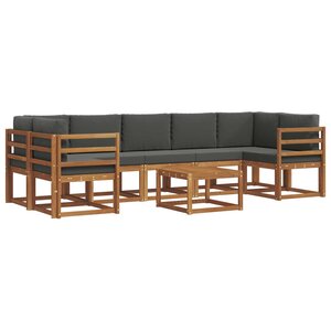 vidaXL Ensemble de canapés d'extérieur 8 pc Naturel et Anthracite