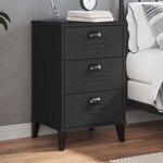 vidaXL Table de chevet VIKEN noir bois d'ingénierie