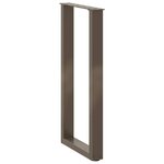 vidaXL Pieds de table console en U  2 pièces  acier naturel  38 x (72-73) cm