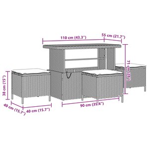 vidaXL Ensemble de canapé de jardin 10 Pièces Noir Poly rotin