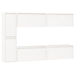 vidaXL Meubles TV 6 Pièces Blanc Bois massif de pin