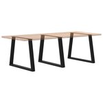 vidaXL Pieds de table à manger en forme de V 3 pièces noir 100 x (72-73 3) cm acier