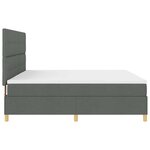 vidaXL Lit à sommier avec matelas gris foncé 200x200 cm en tissu
