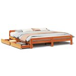 vidaXL Cadre de lit sans matelas cire marron 180x200cm bois pin massif