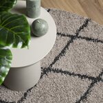 vidaXL Tapis shaggy à poils longs moderne beige et anthracite Ø 80 cm