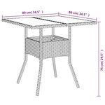 vidaXL Ensemble à manger de jardin et coussins 5Pièces beige rotin acacia