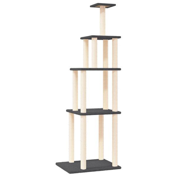vidaXL Arbre à chat avec griffoirs en sisal gris foncé 183 cm