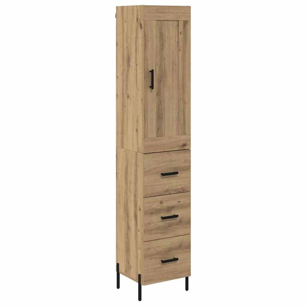 vidaXL Haut Armoire avec tiroir Chêne artisanal 34 5 x 34 x 180 cm