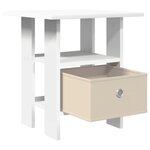 vidaXL Table de chevet 2 Pièces Blanc 41 x 40 x 45 cm Bois d'ingénierie