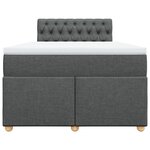 vidaXL Sommier à lattes de lit avec matelas gris foncé 120x190cm tissu