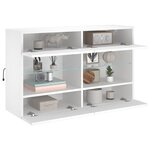 vidaXL Meuble TV mural avec lumières LED blanc 98 5x30x60 5 cm