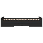 vidaXL Cadre de lit avec tiroirs noir 90x190 cm bois d'ingénierie