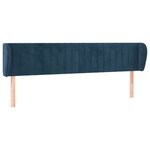 vidaXL Tête de lit avec oreilles Bleu foncé 203x23x78/88 cm Velours