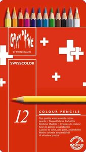 Crayons de couleur Swisscolor  étui métal de 12 CARAN D'ACHE