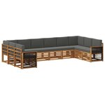 vidaXL Ensemble de canapés d'extérieur 7 pc Naturel et Anthracite