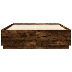 vidaXL Cadre de lit avec lumières LED chêne fumé 160x200 cm