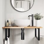 vidaXL Étagère de vasque murale acier et bois massif d'acacia