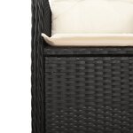 vidaXL Chaises inclinables de jardin lot de 2 et coussins noir rotin
