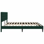 vidaXL Cadre de lit avec tête de lit Vert foncé 200 x 200 cm Velours